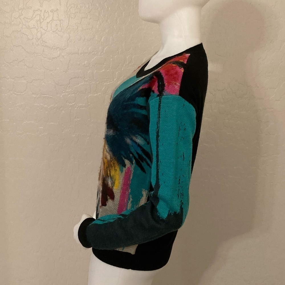 Anthropologie Womens Rooster Sweater Artwork Lauren C Walcott Small - Picture 7 of 15